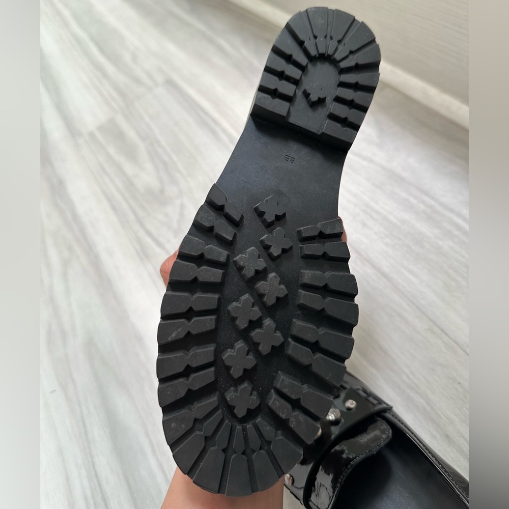 Kate Spade Patent Black Loafers with Rhinestone Accents - Picture 15 of 16
